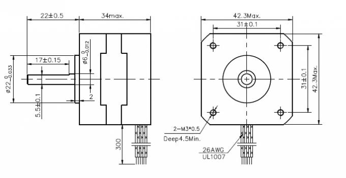 Nema 17 Hybrid Stepper Motor 2 Phase 4 Wire 12VDC High Torque 42MM For ...