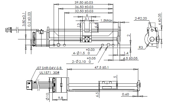 Step angle 18 degree 3.3VDC Mini Slider Screw Stepper Motor 10mm Dia ...