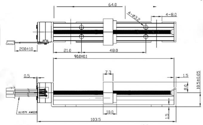 18 ° Step angle Beauty Equipment, Slider Stepper Motor 15mm High ...