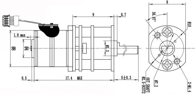 8mm Micro Gearbox Stepper Motor 2 Phase 18 Degree Step Angle Gear ratio ...