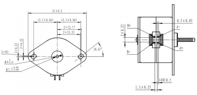 20mm Permanent Magnet Stepper Motor PM 18 ° Stepper Angle 5 Wire 20BY45