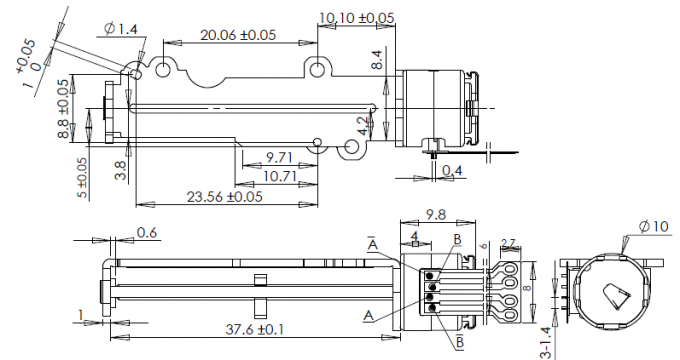 VSM1065 10mm Stepper Motor 18 Degrees Step Angle M2 Lead Screw Stepper ...