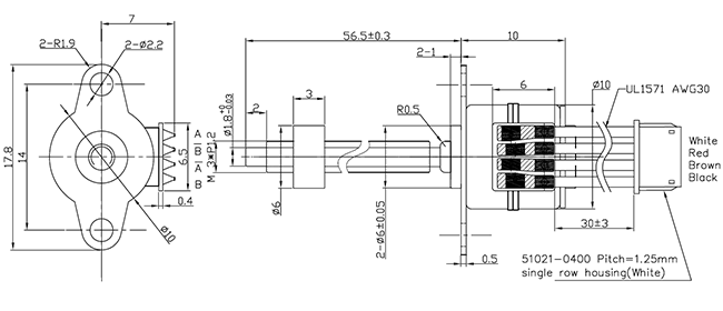SM1063 5V DC PM Stepper Motor 18 Degrees Step Angle With Lead Screw / Nut